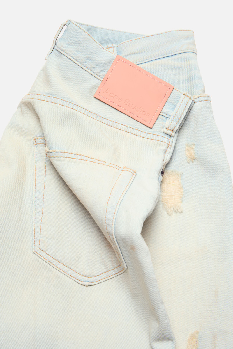Denim shorts - Loose fit - Light blue/white 5