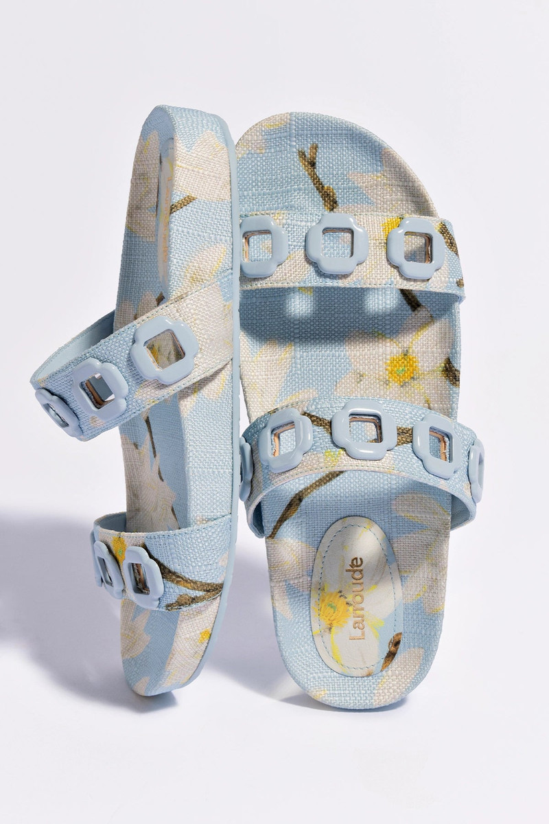 Larroudé Milan Slide In Maya Printed Raffia outlook