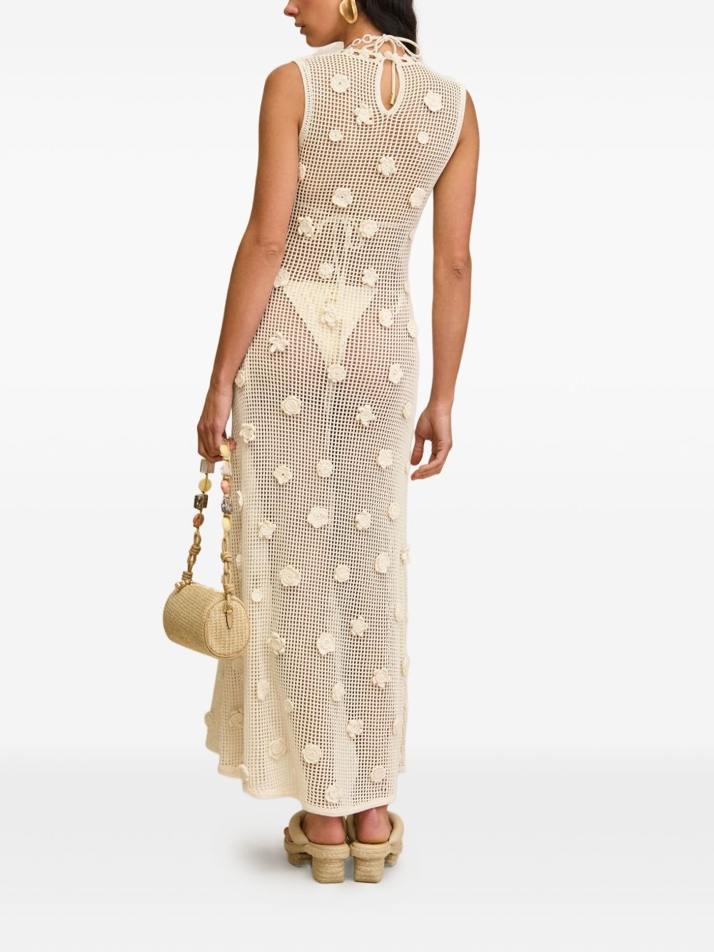 Vermeer flower-embellished crochet dress - 3