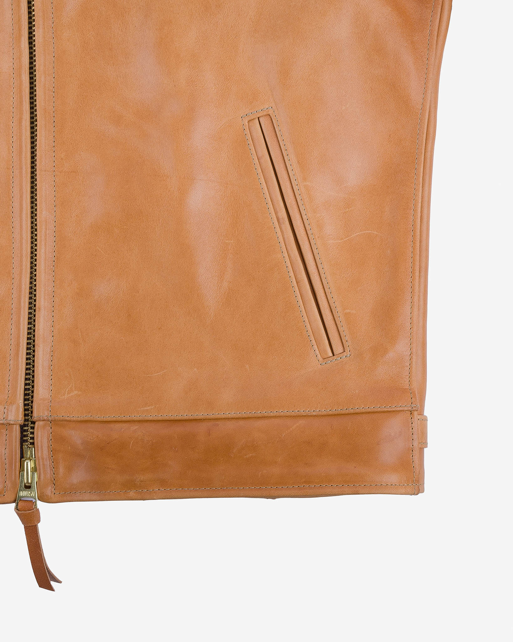 IHSB-TGN-NAT Iron Heart x Simmons Bilt Mustang Horsehide Tail Gunner - Natural - 13