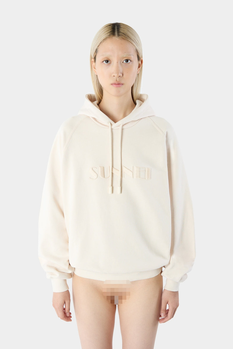 EMBROIDERED HOODIE / light beige 3