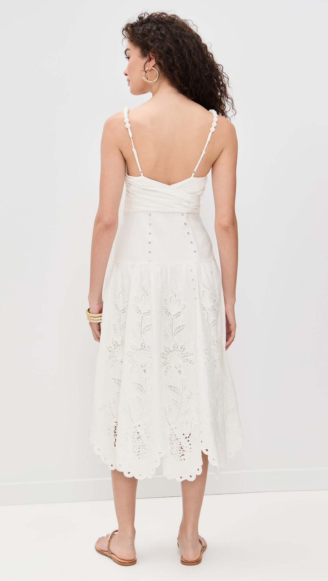 Off White Richilieu Midi Dress - 3