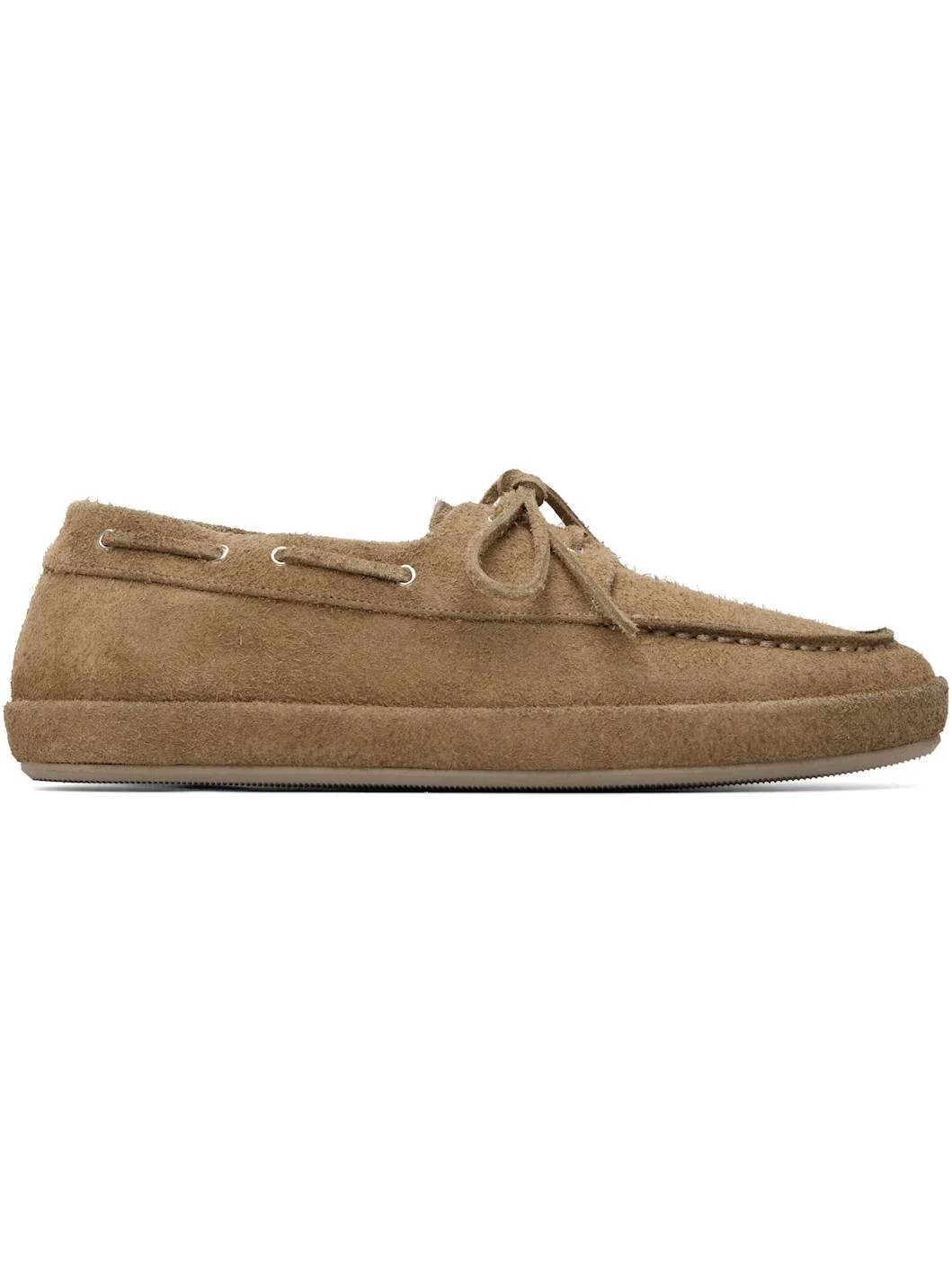 Beige Scatopelle Suede Boat Shoes - 1