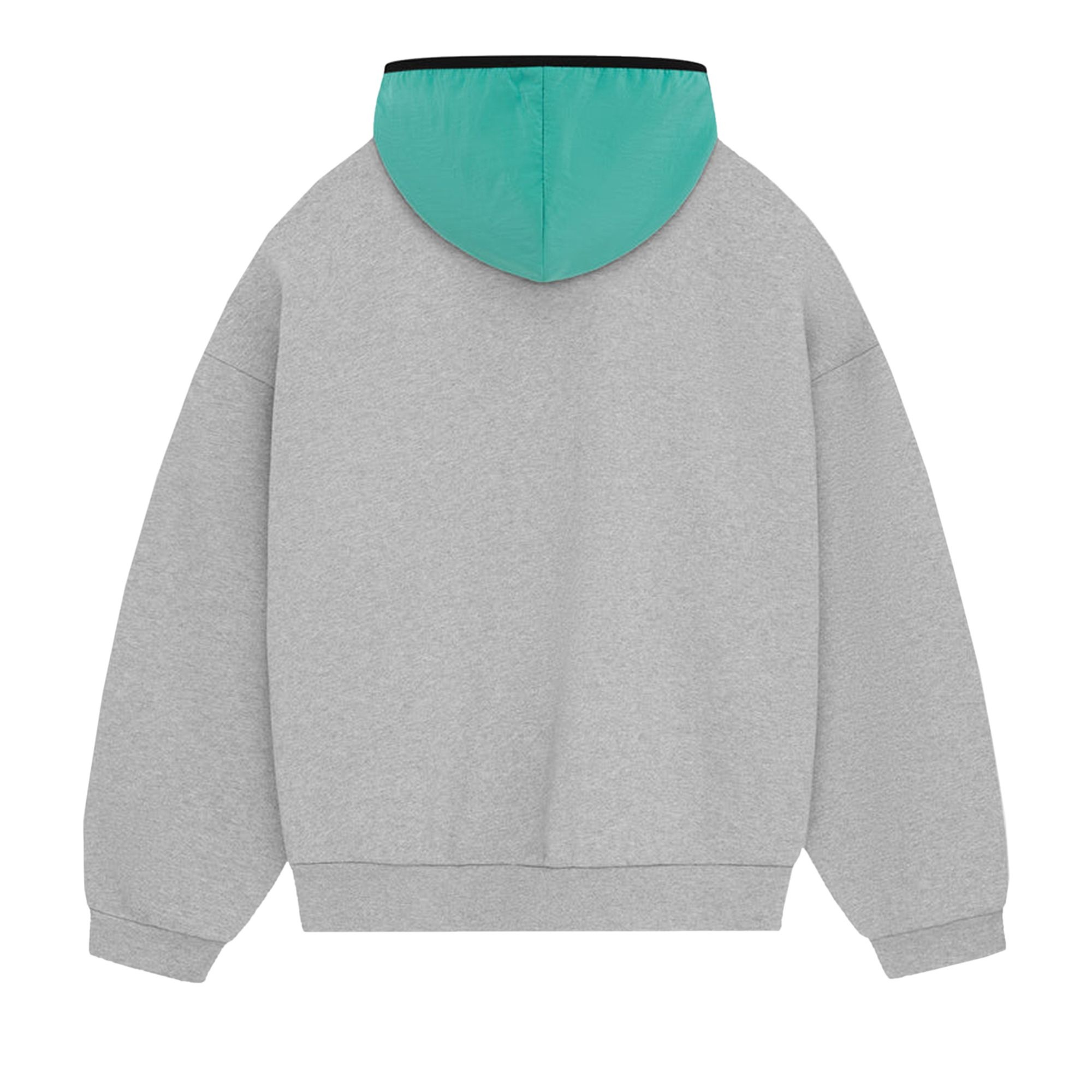 Fear of God Essentials Nylon Fleece Hoodie 'Light Heather Grey/Mint Leaf' - 2
