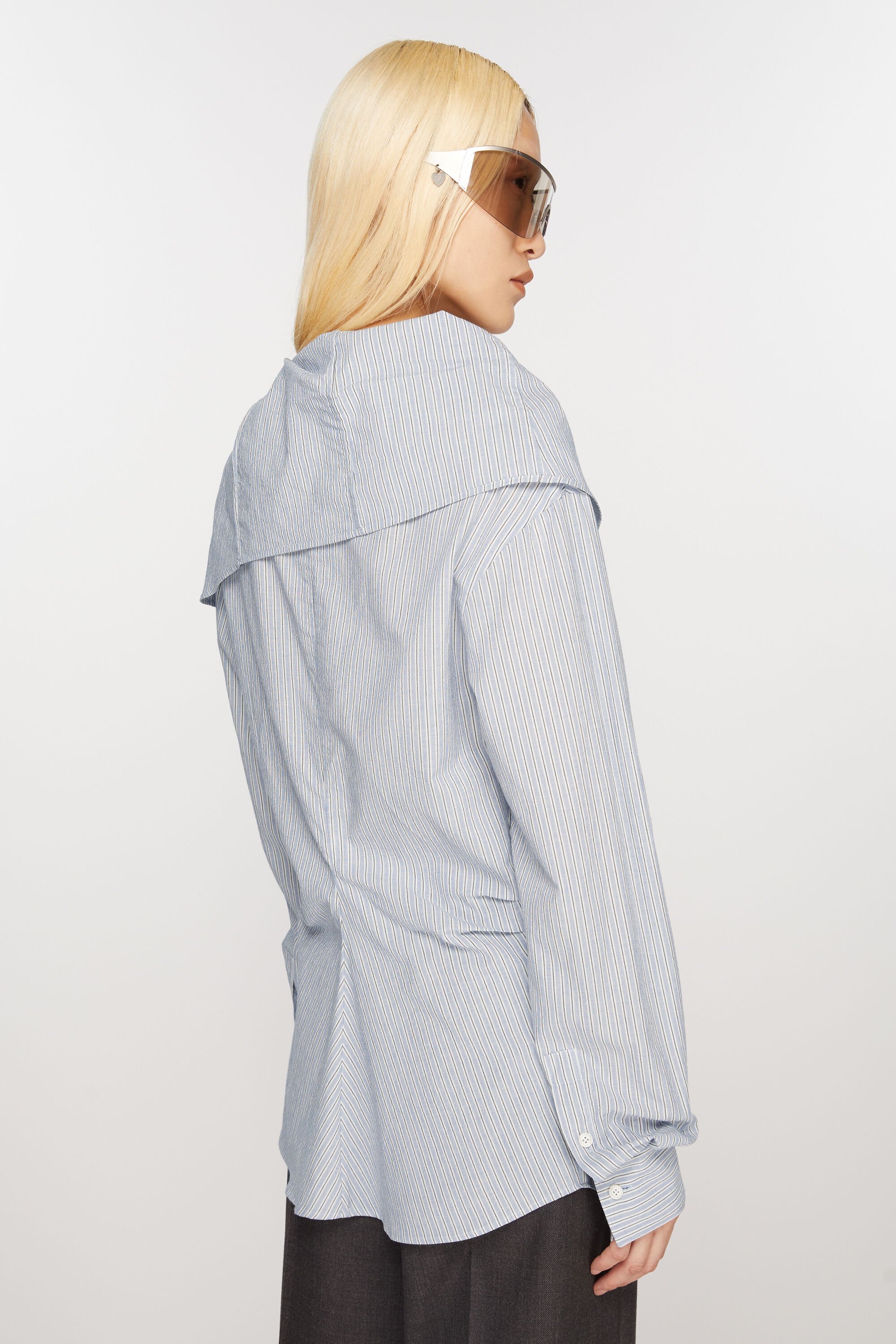 Blouse button-up shirt - Blue/white - 3