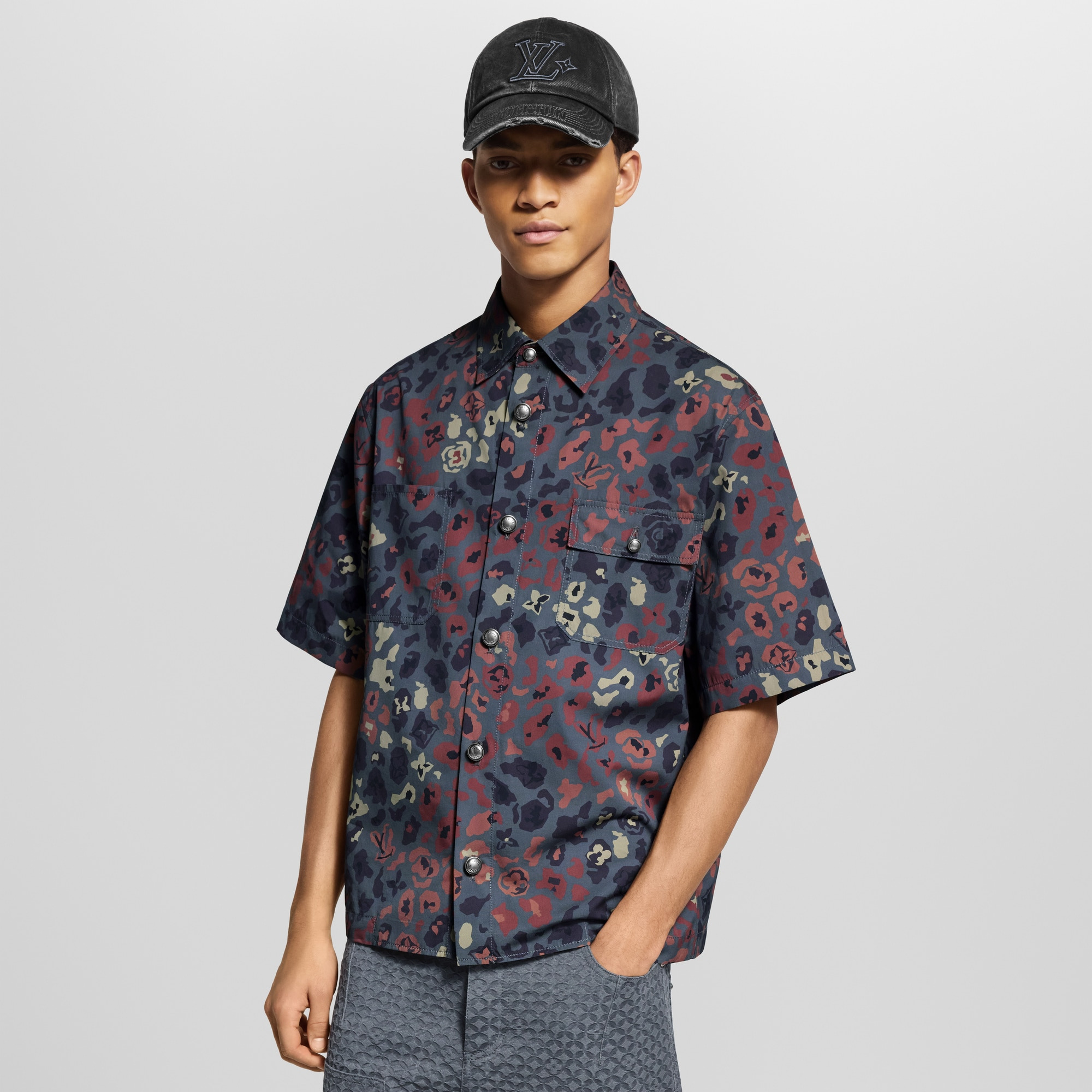 Printed Short-Sleeved Workwear Shirt - 2