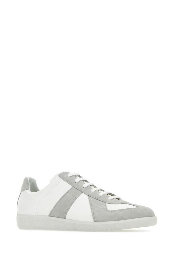 MAISON MARGIELA MAN Two-Tone Leather And Suede Replica Sneakers - 2