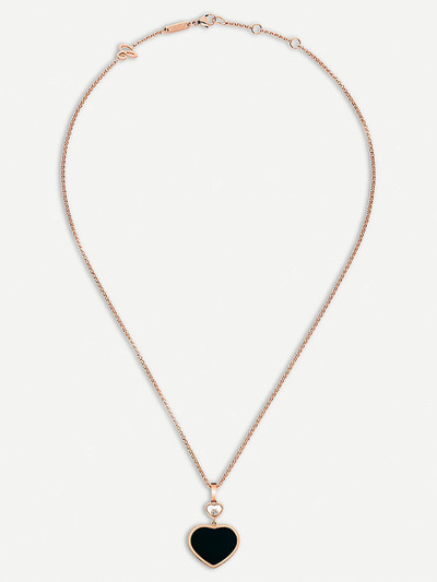 Chopard Happy Hearts 18ct rose-gold, onyx and diamond pendant outlook