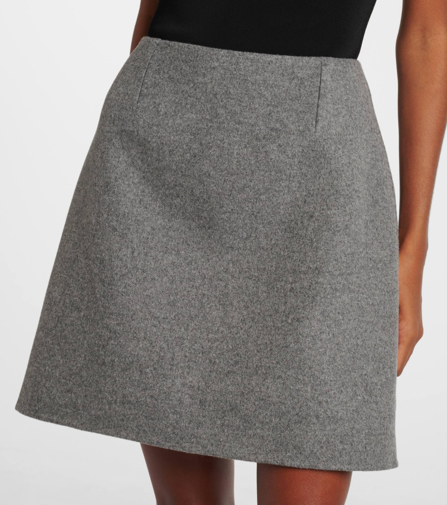 Mélange virgin wool miniskirt - 4