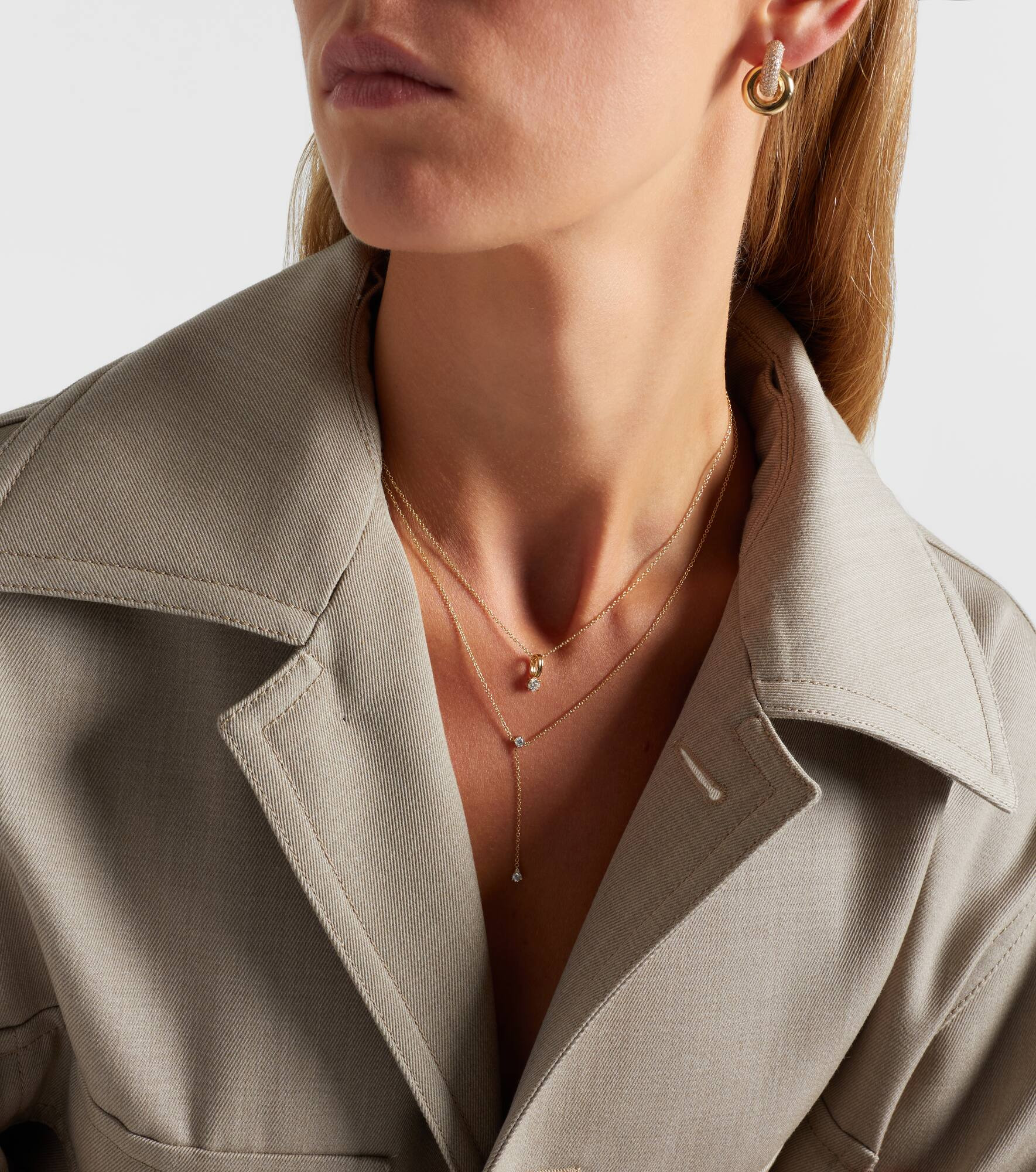 14kt gold charm necklace with diamonds - 2