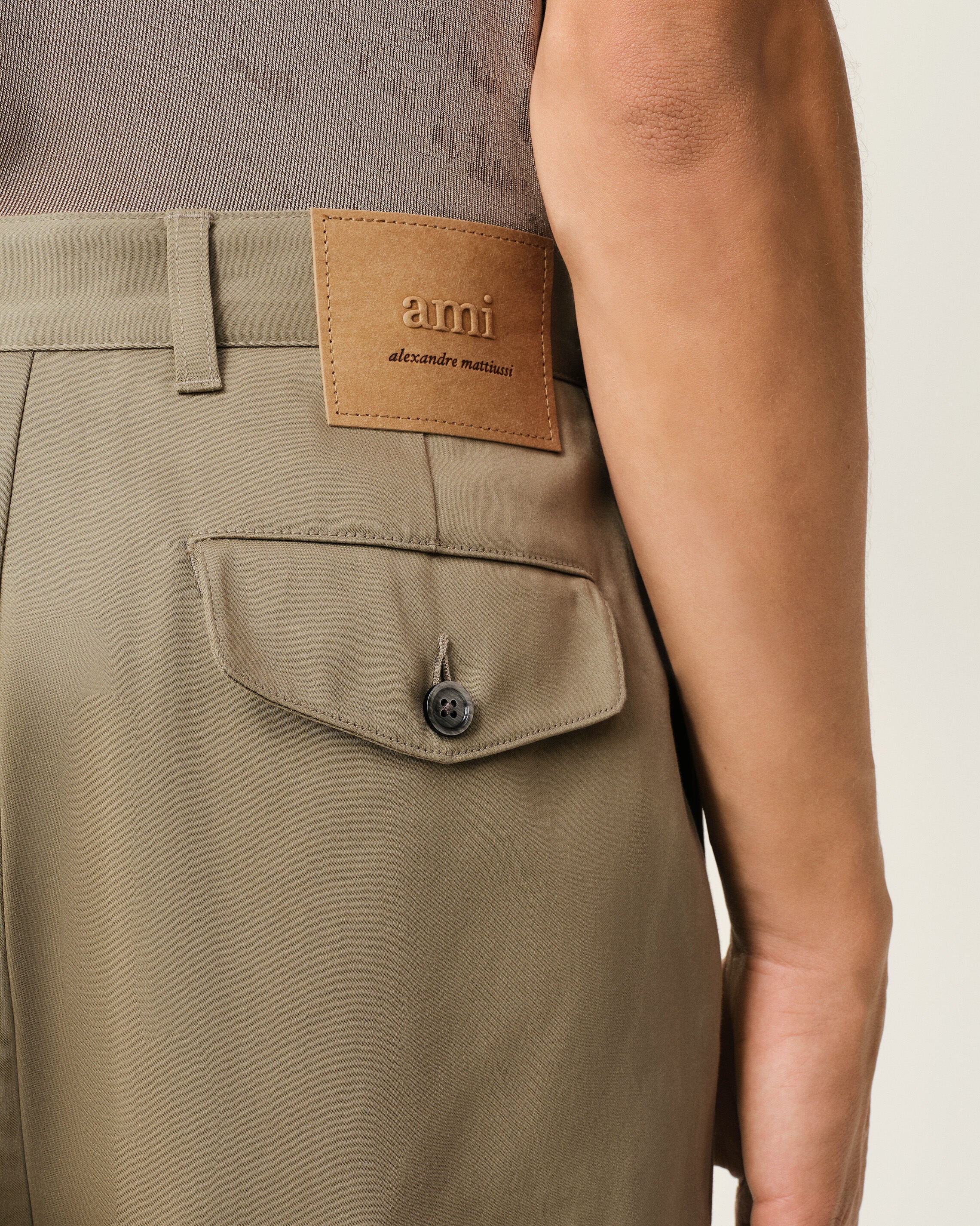 GREEN COTTON CARROT OVERSIZED TROUSERS - 5