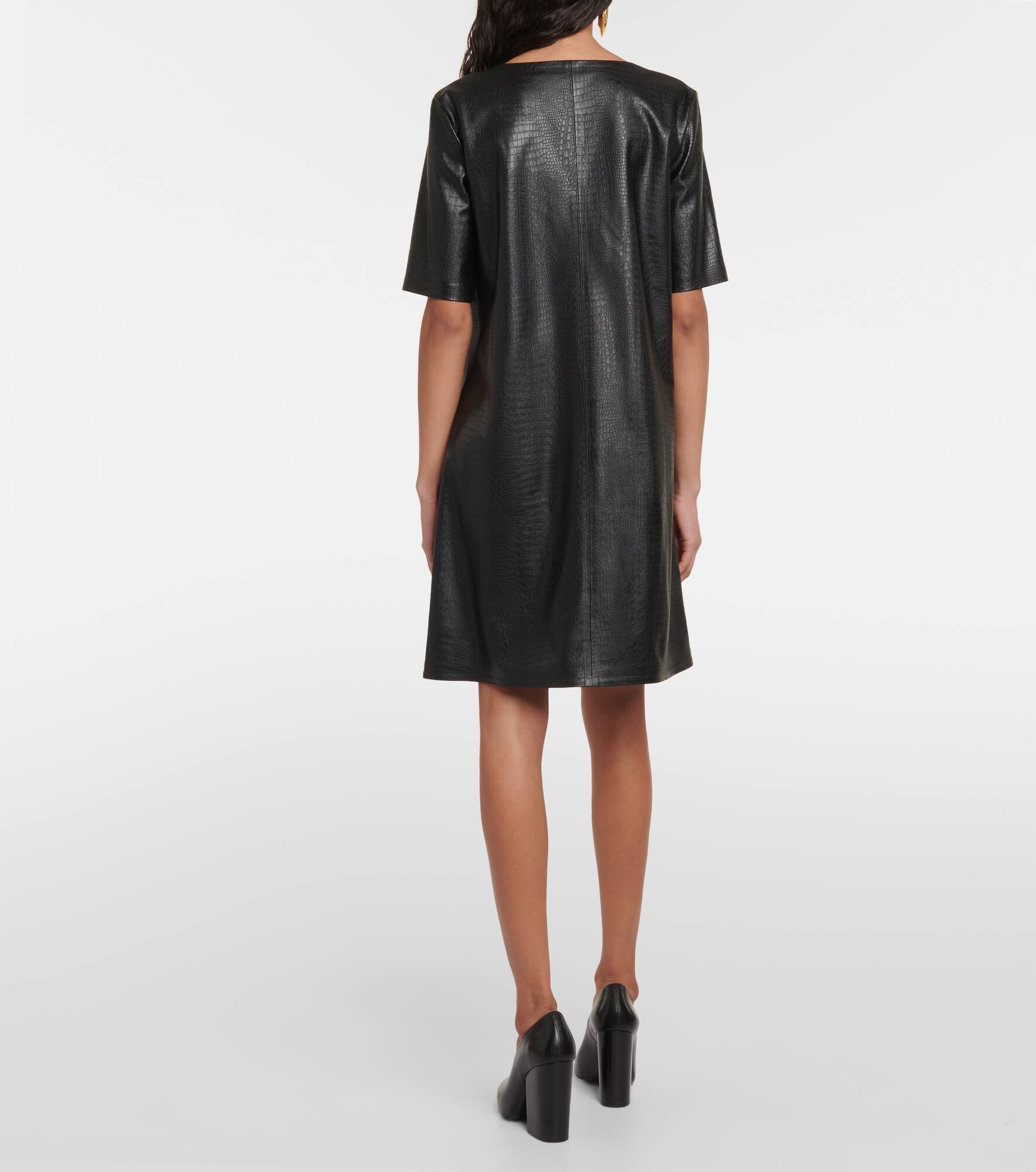 Eliot A-line croc-effect minidress - 3