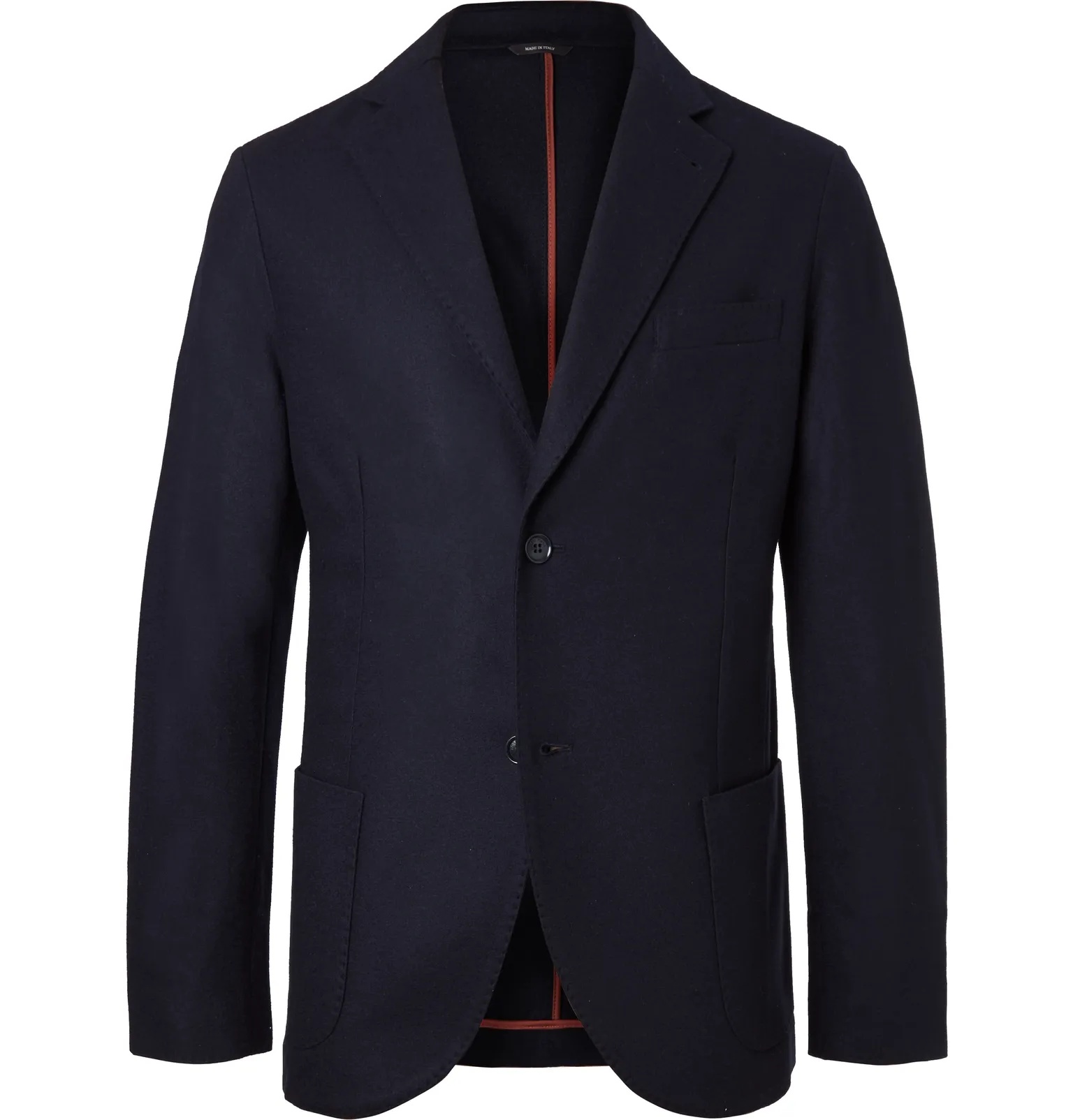 Blue Slim-Fit Cashmere Blazer - 8