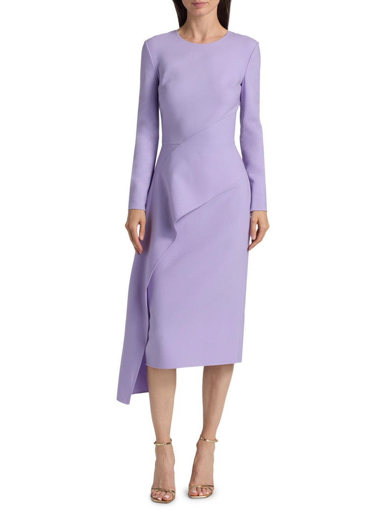 Women's Asymmetric Draped Wool-Blend Cocktail Dress - Pansy 3