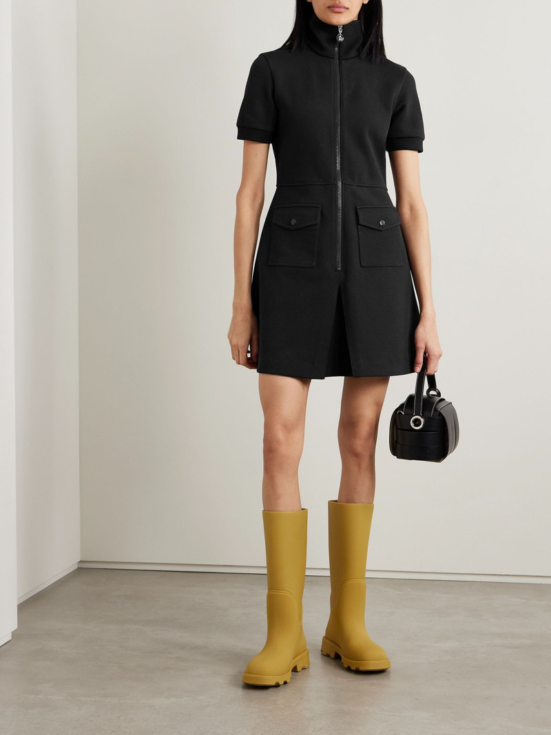 Moncler Cotton-blend piqué mini dress Navy outlook