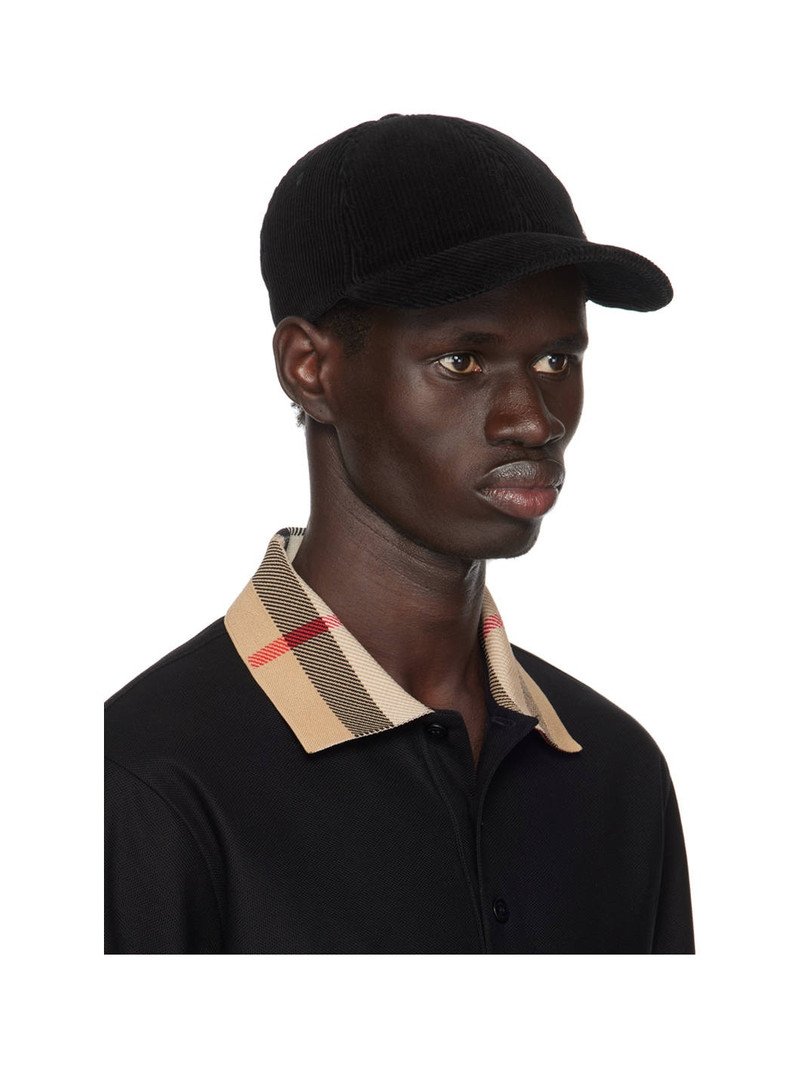 Burberry Black Corduroy Baseball Cap outlook