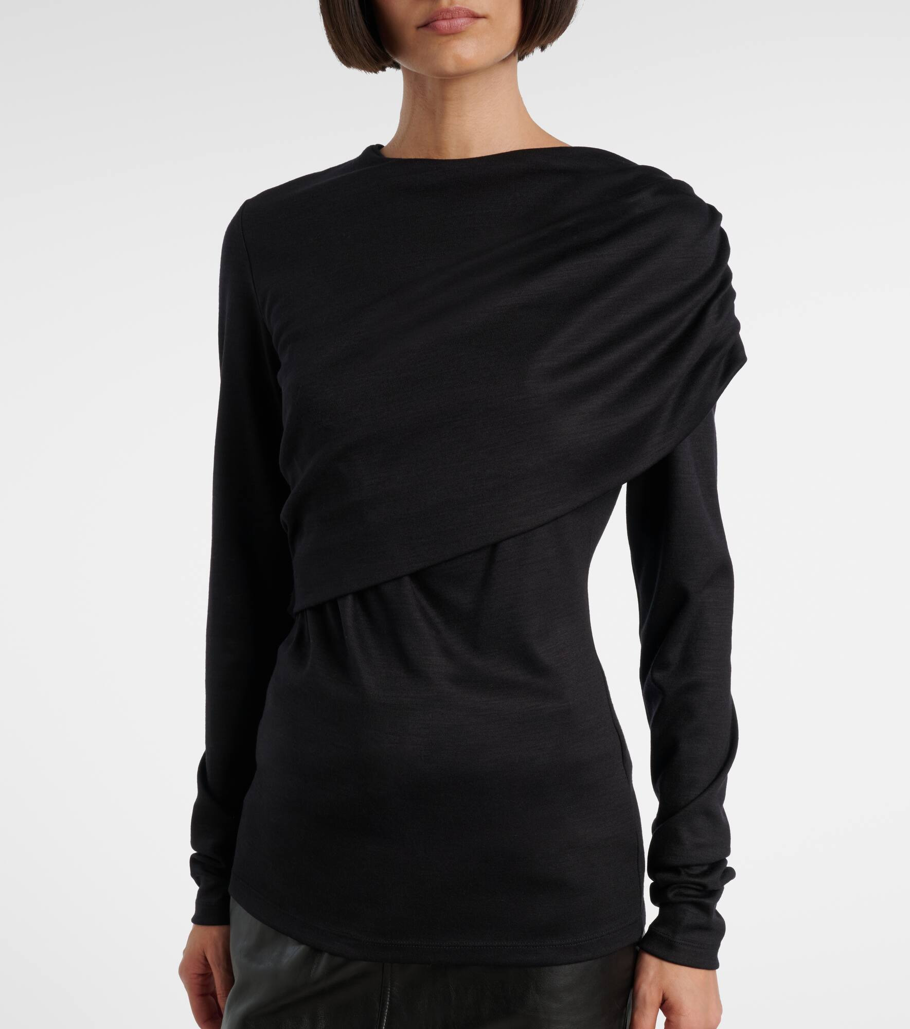 Asna draped virgin wool top - 5
