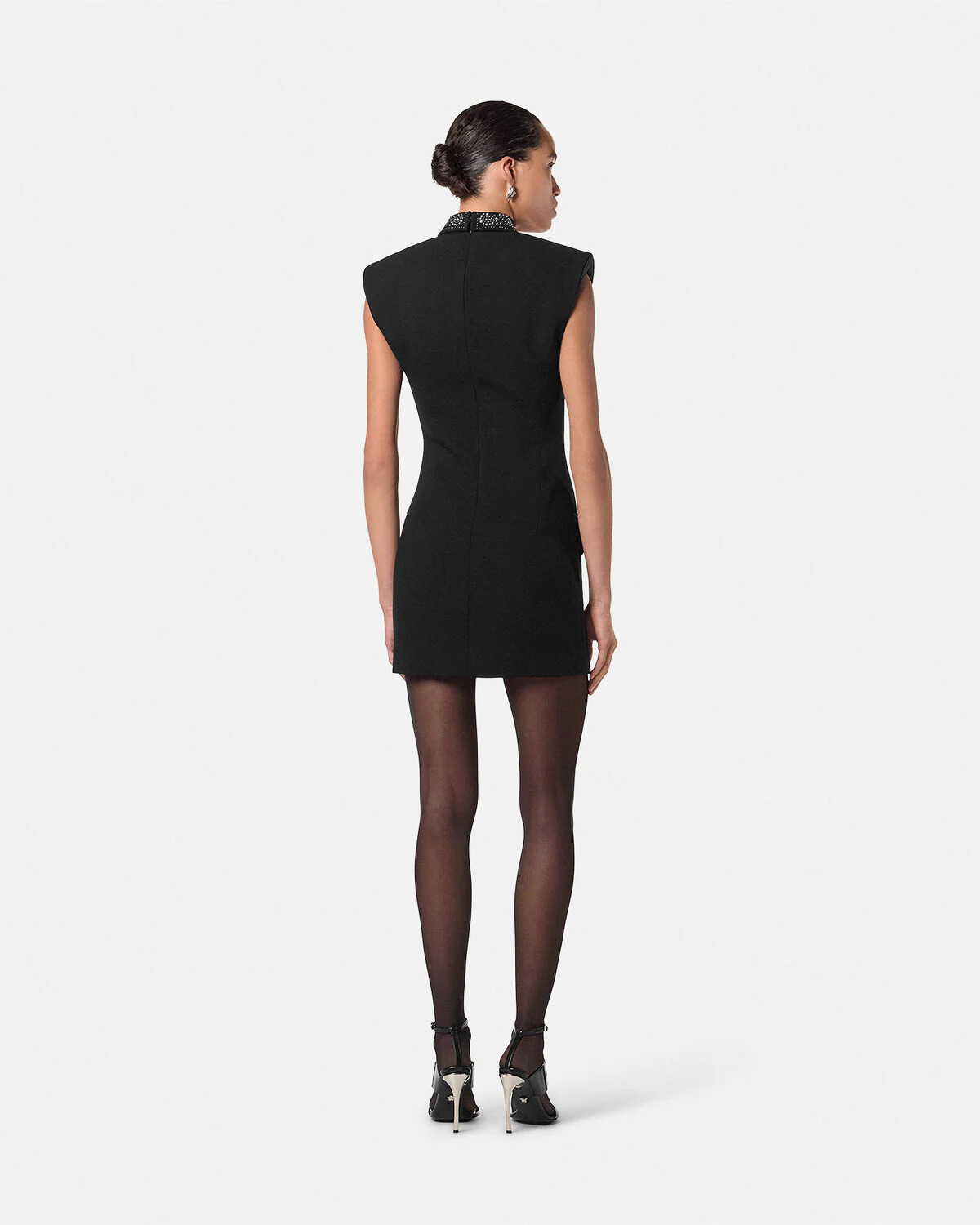 Studded Wool Fitted Mini Dress - 5