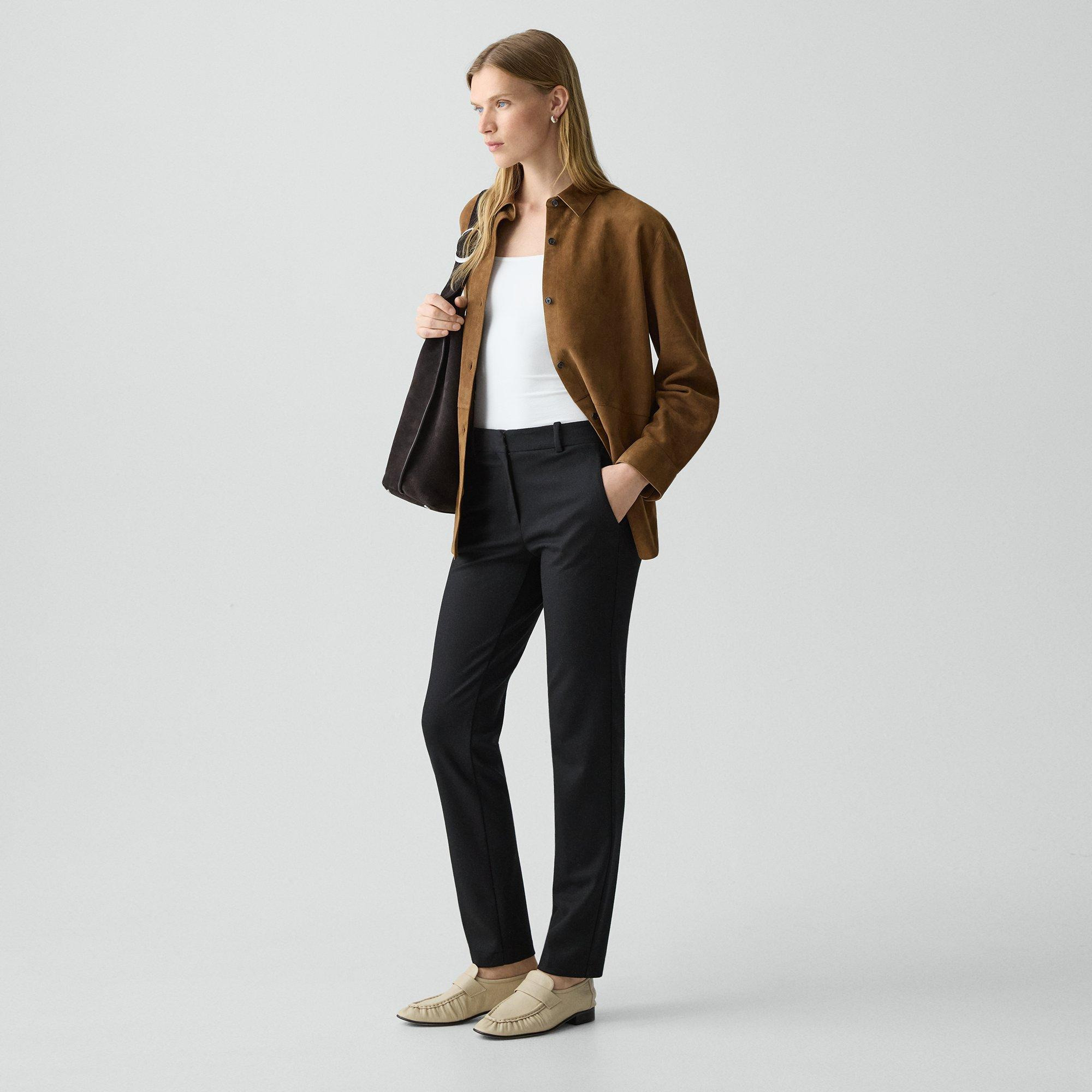 Slim Leg Pant in Wool-Blend Knit - 3