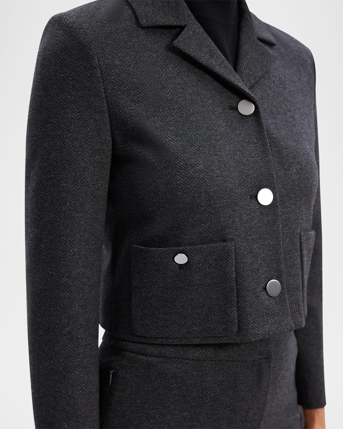 Boxy Cropped Patch Pocket Jacket - 5
