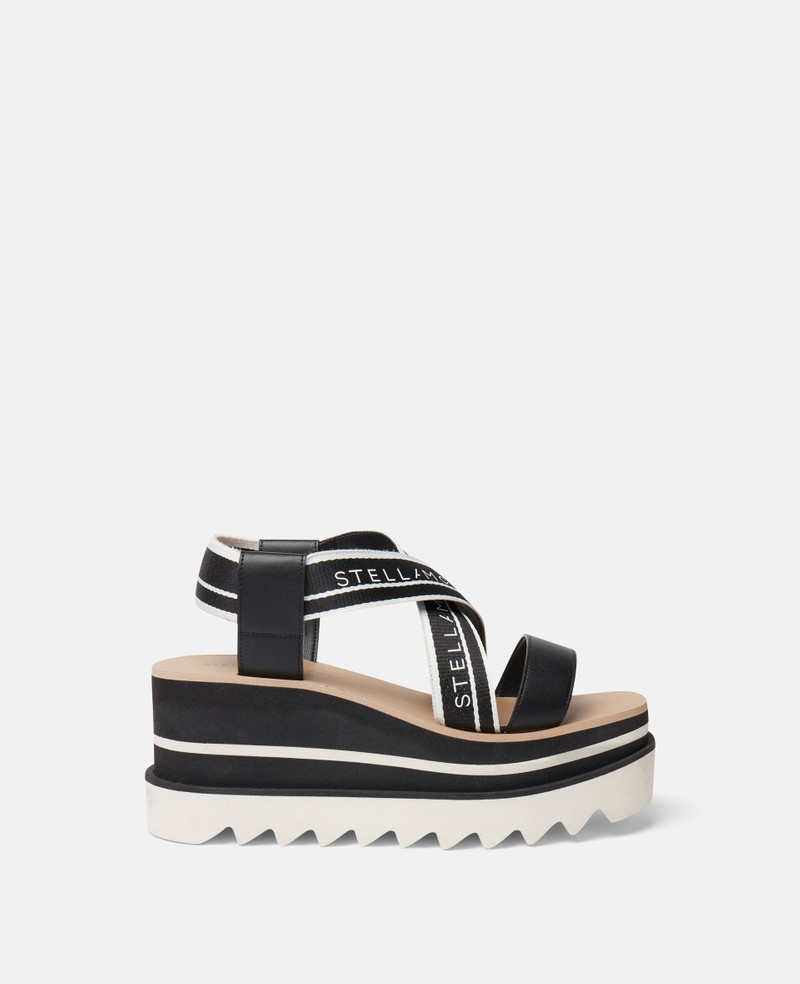 Sneak-Elyse Striped Platform Sandals 1