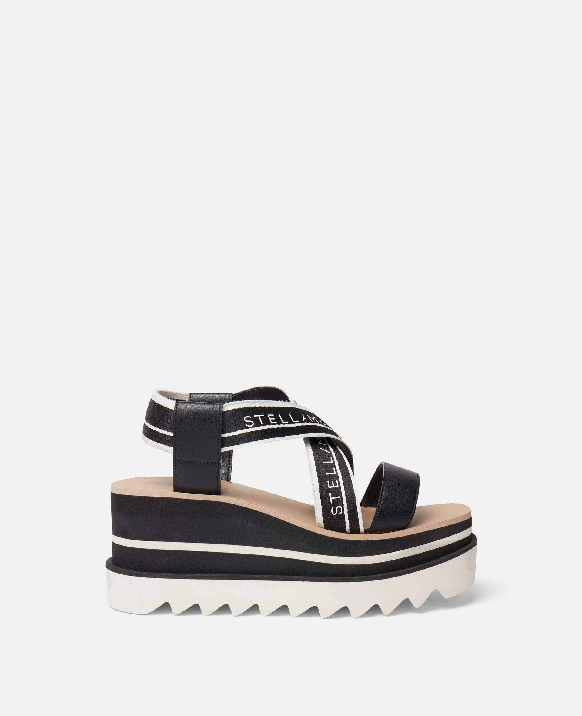 Sneak-Elyse Striped Platform Sandals - 1