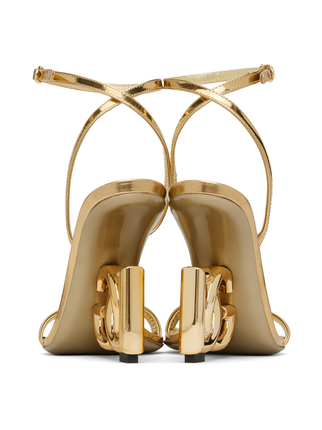 Gold Hardware Heeled Sandals - 2