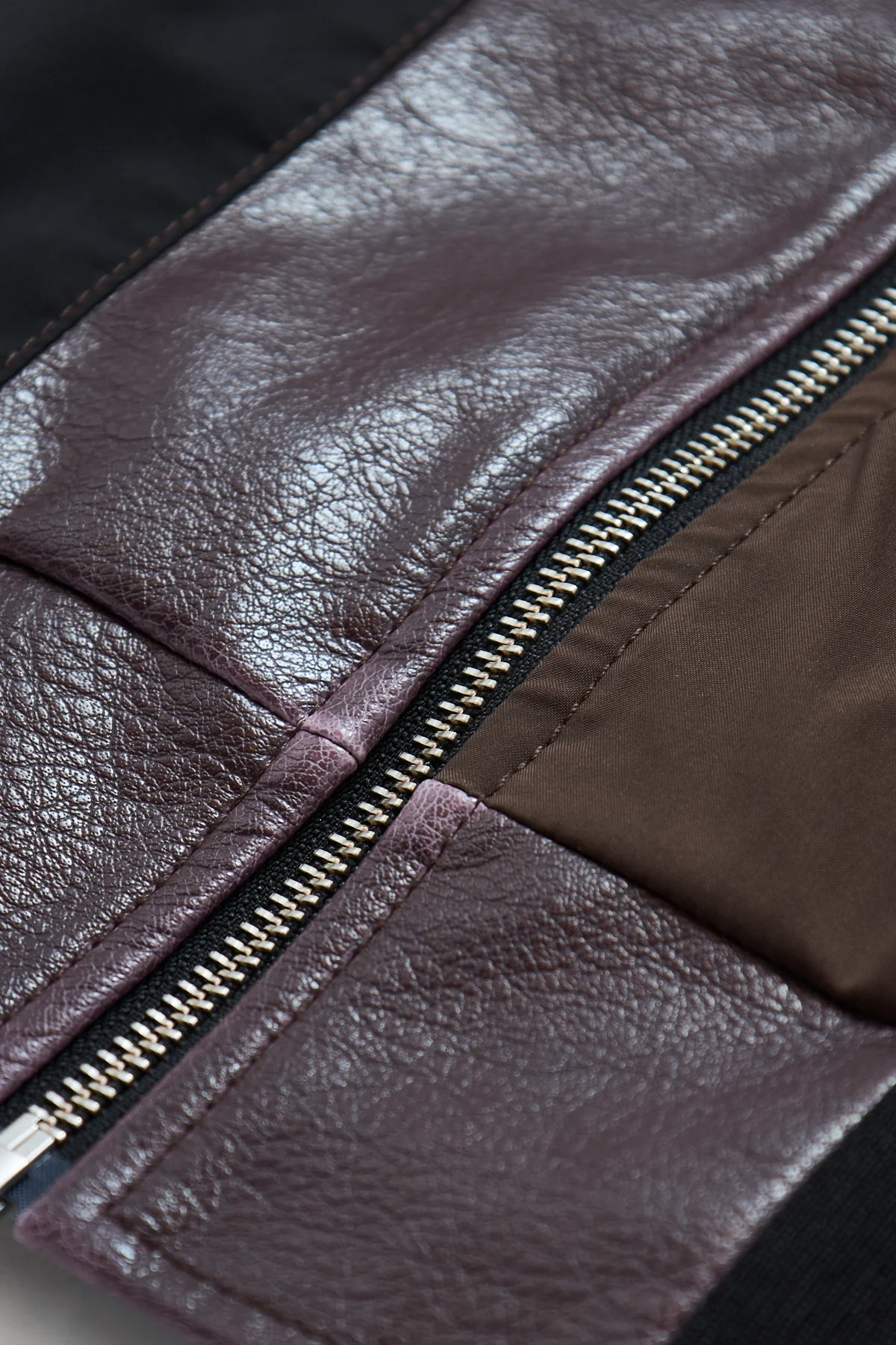 MM6 Maison Margiela Paneled Bomber Jacket Brown/Black/Burgundy - 3