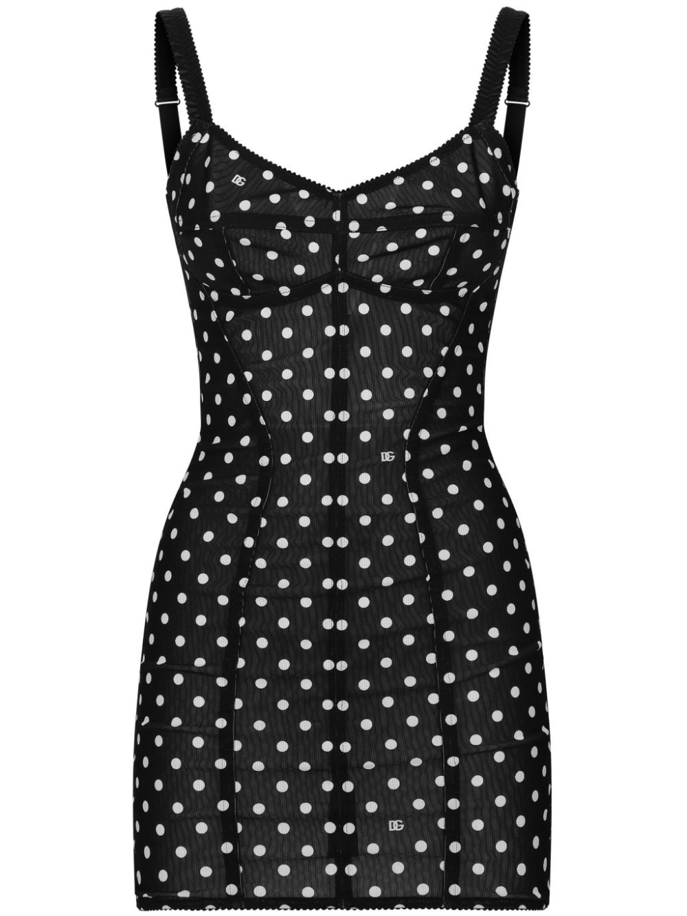 polka-dot corset minidress - 1