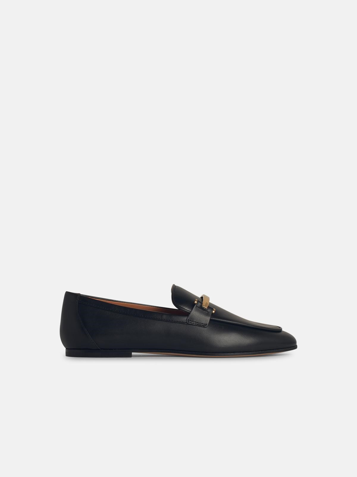 BLACK LEATHER LOAFERS - 1