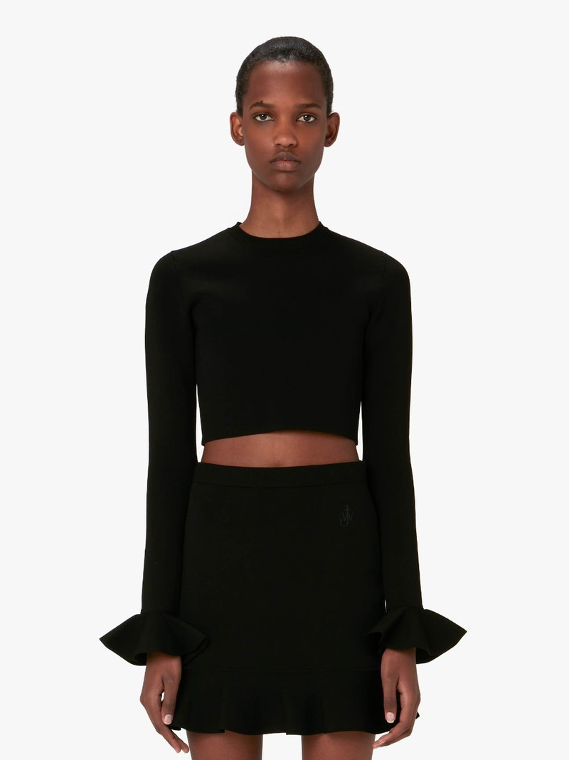 JW Anderson CROPPED RUFFLED SLEEVE JUMPER outlook