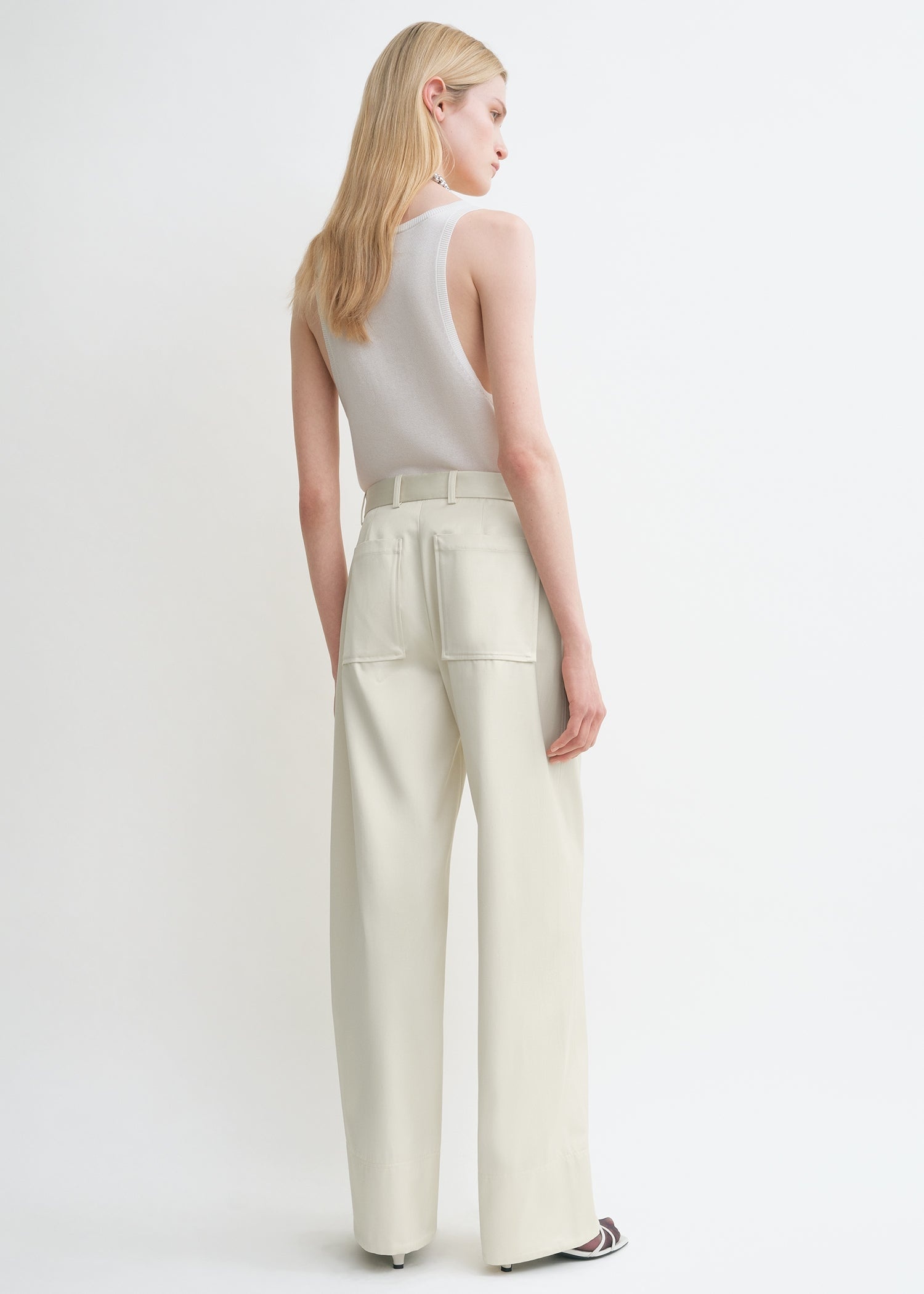 Twisted seam trousers ecru - 4