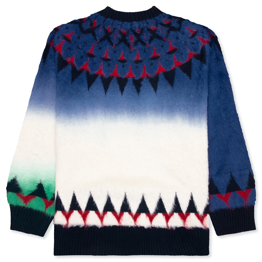 JACQUARD KNIT PULLOVER - NAVY - 2