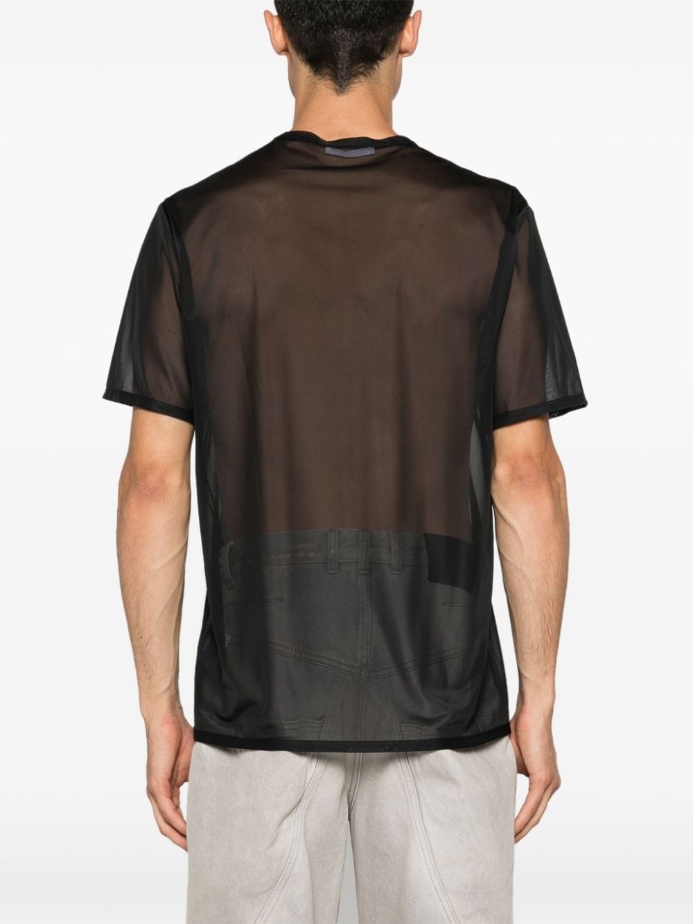 logo-appliquÃ© sheer T-shirt - 5