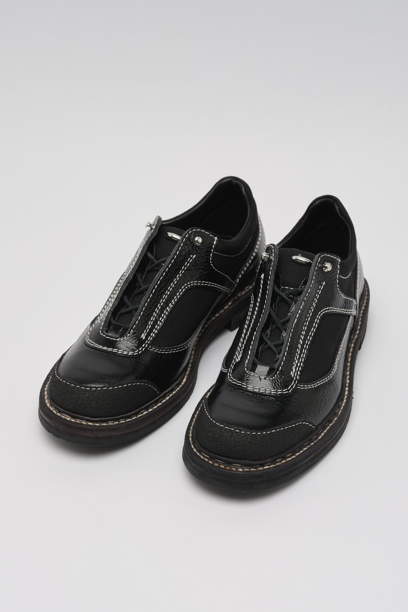 Cyber Derby Black Cracked Patent Leather - 6