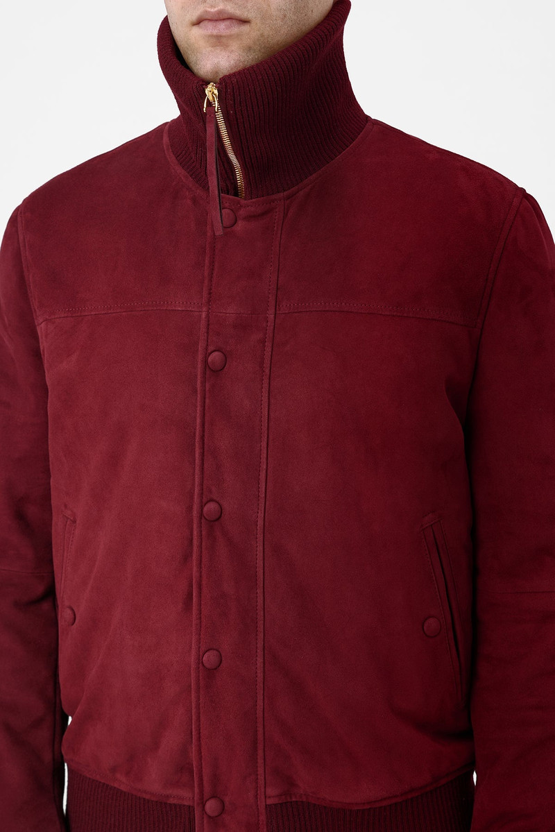 Matthieu Jacket in Deep Bordeaux Suede 4