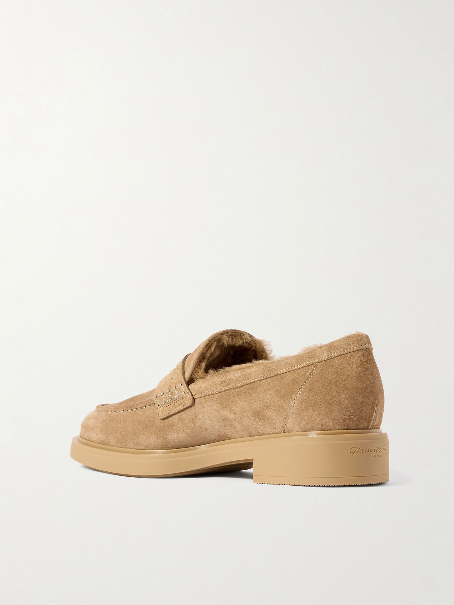 Harris 20 shearling-lined suede loafers Camel - 3