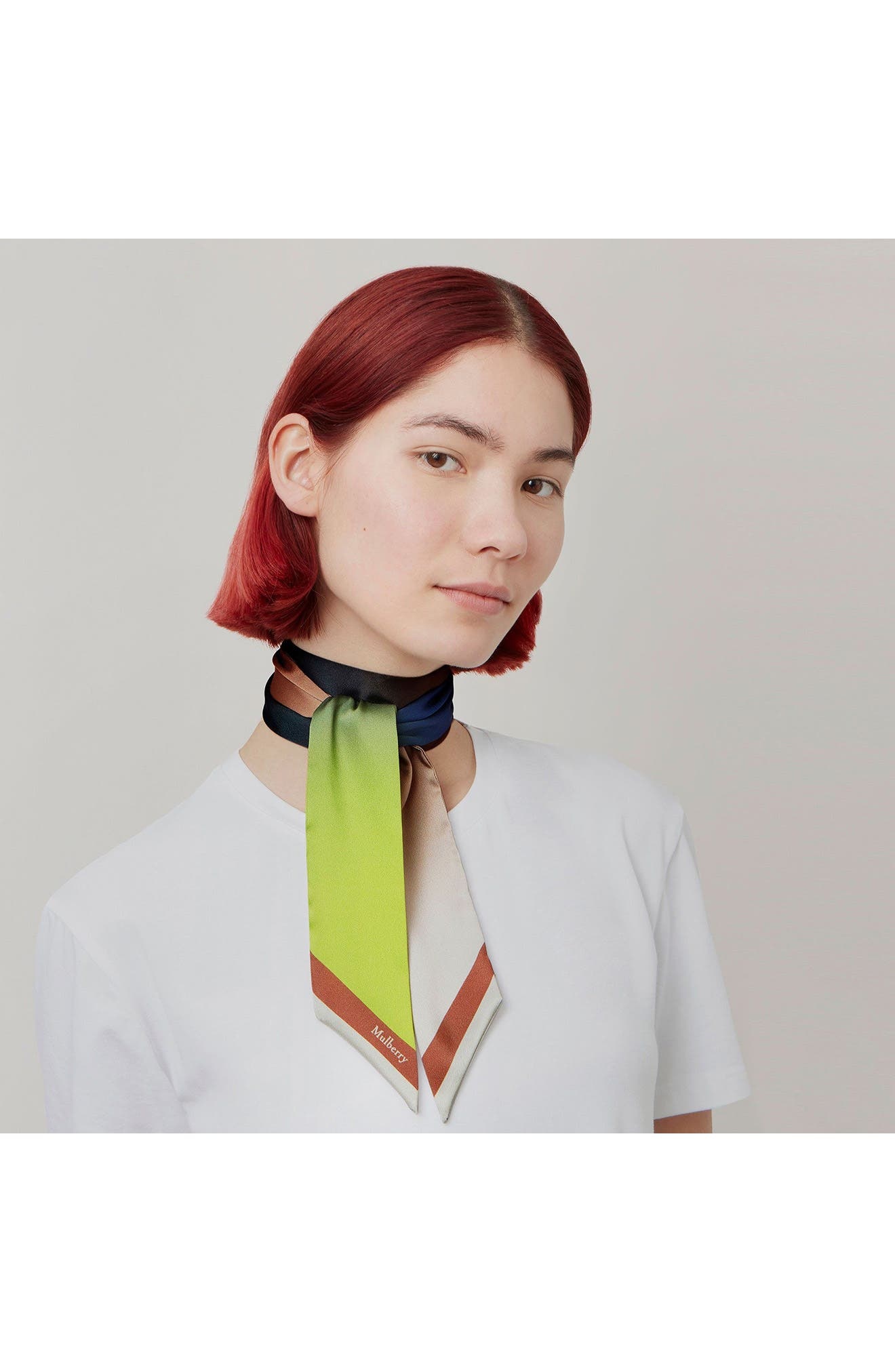 Mulberry Soft Wave Recycled Polyester Skinny Scarf in Acid Green - Maple at Nordstrom - 2