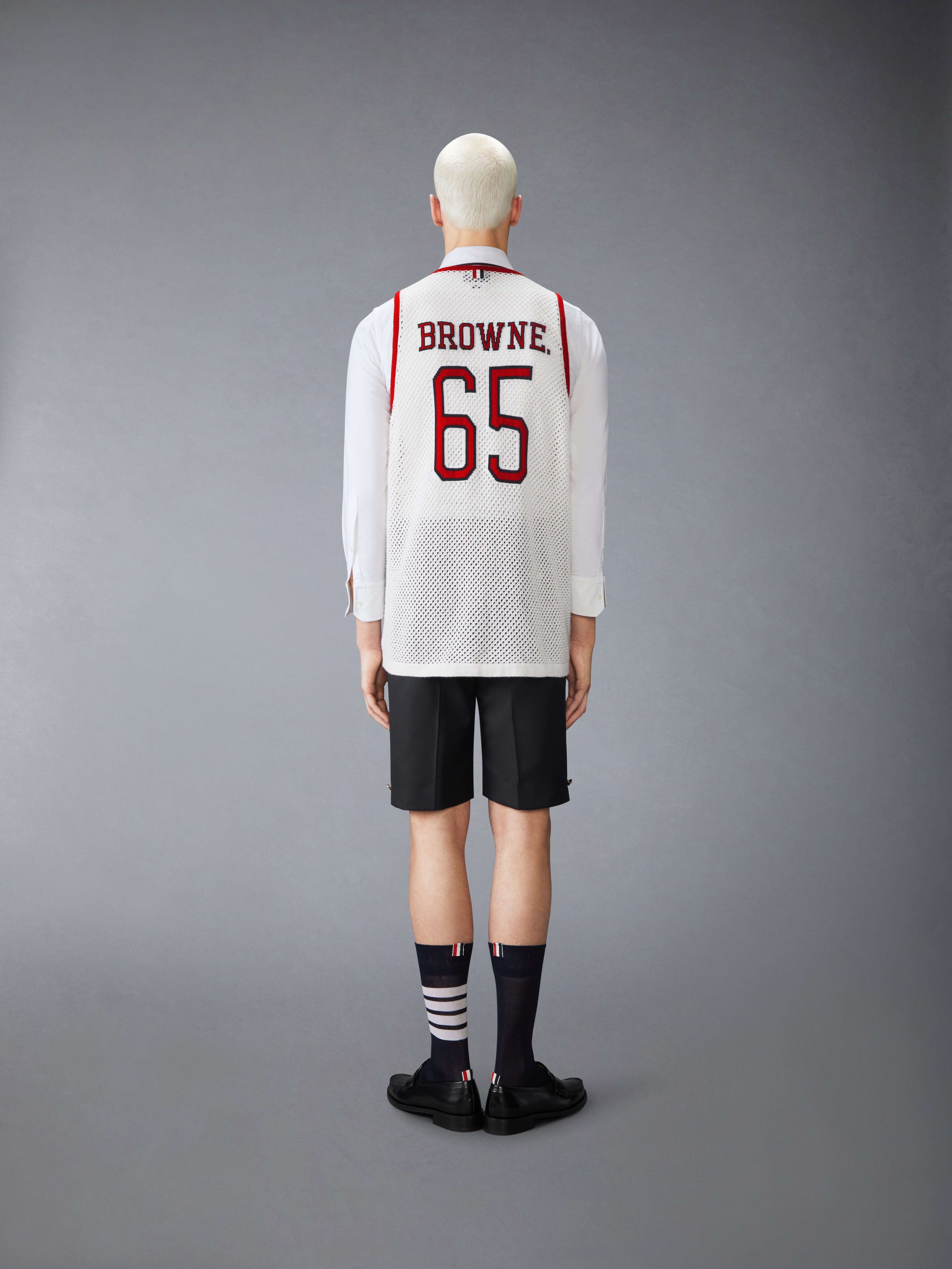 INTARSIA CASHMERE MESH BASKETBALL JERSEY - 4