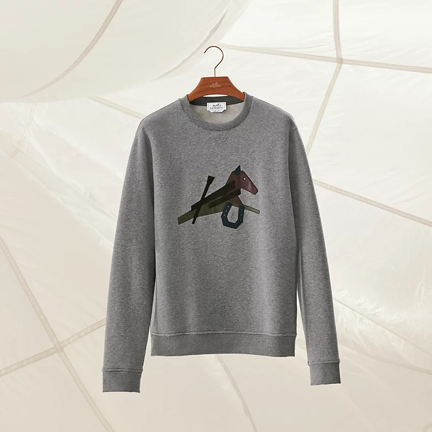 Crewneck sweater with leather detail - 4