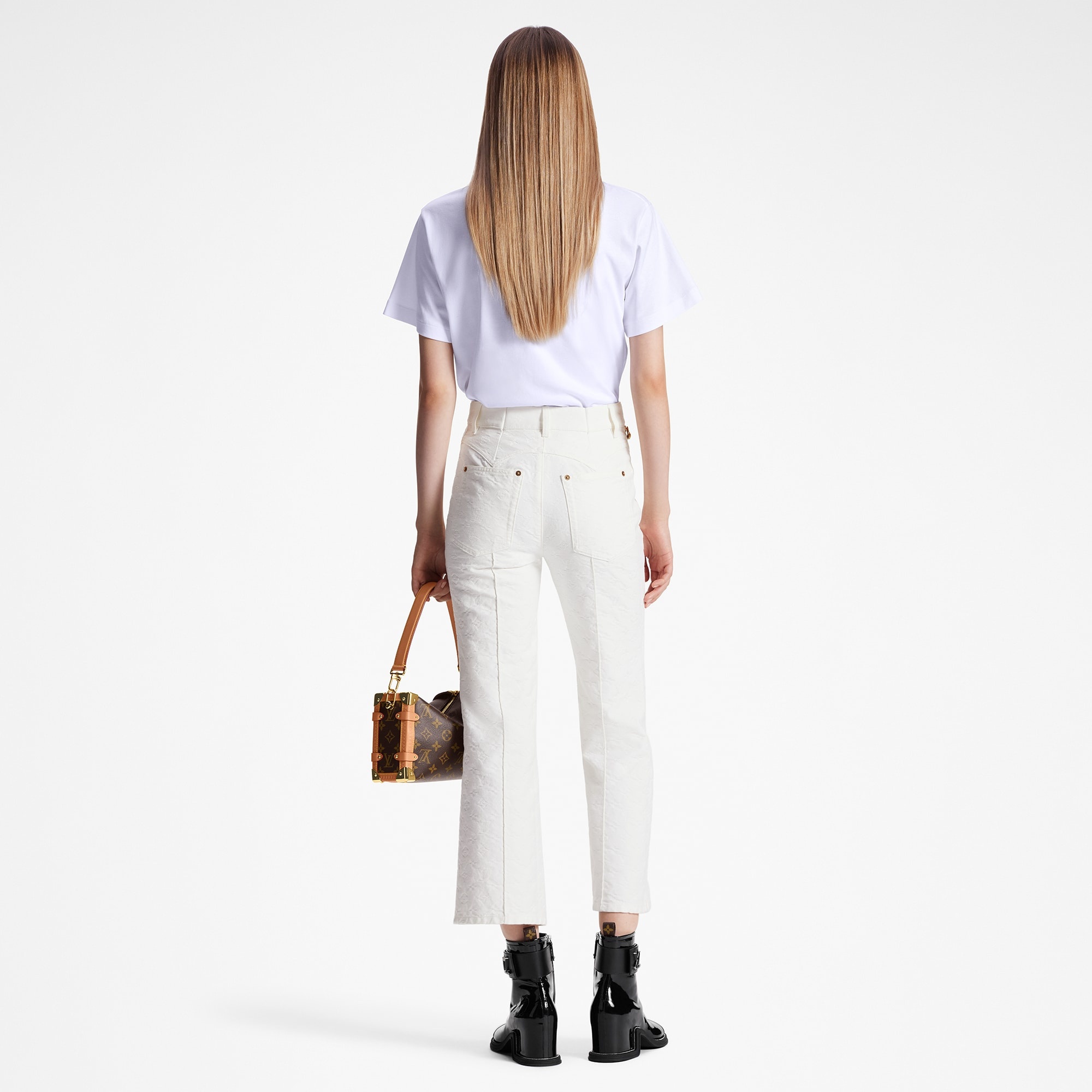 Monogram Jacquard Cropped Jeans - 3