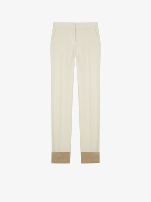 SLIM FIT PANTS IN WOOL WITH SATIN BACK - 4