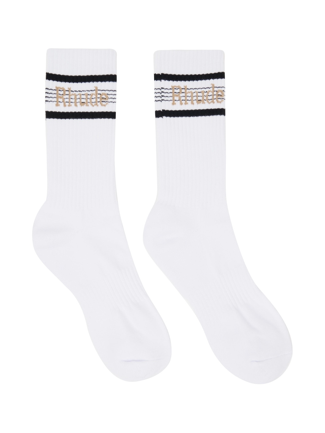 White Stripe Sport Socks - 1