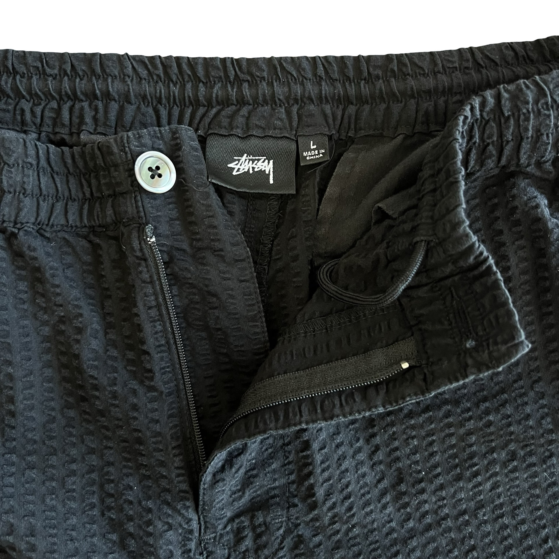 Stussy Black Textured Pant SZ L - 3