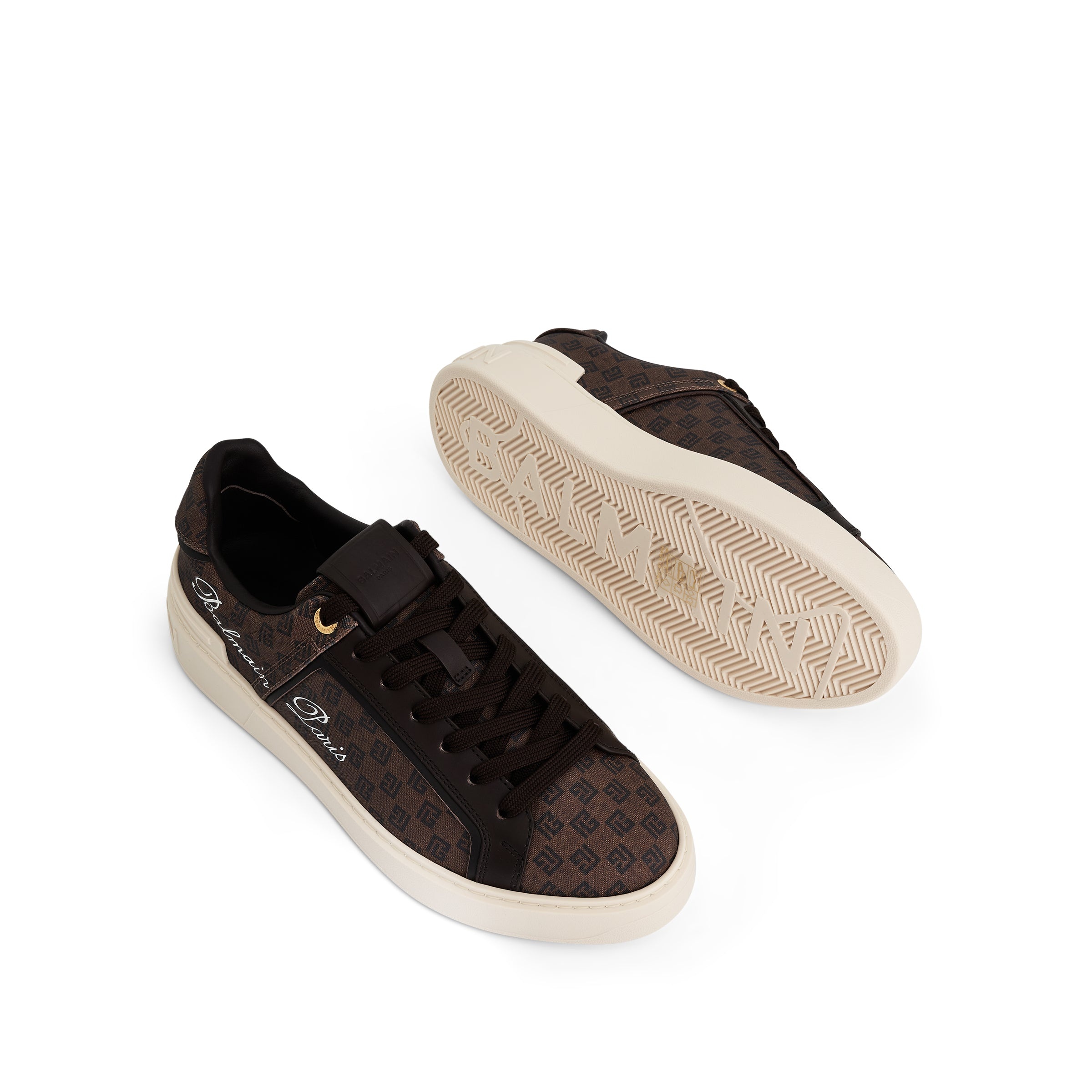 Signature Logo B-Court Sneaker in Brown - 4