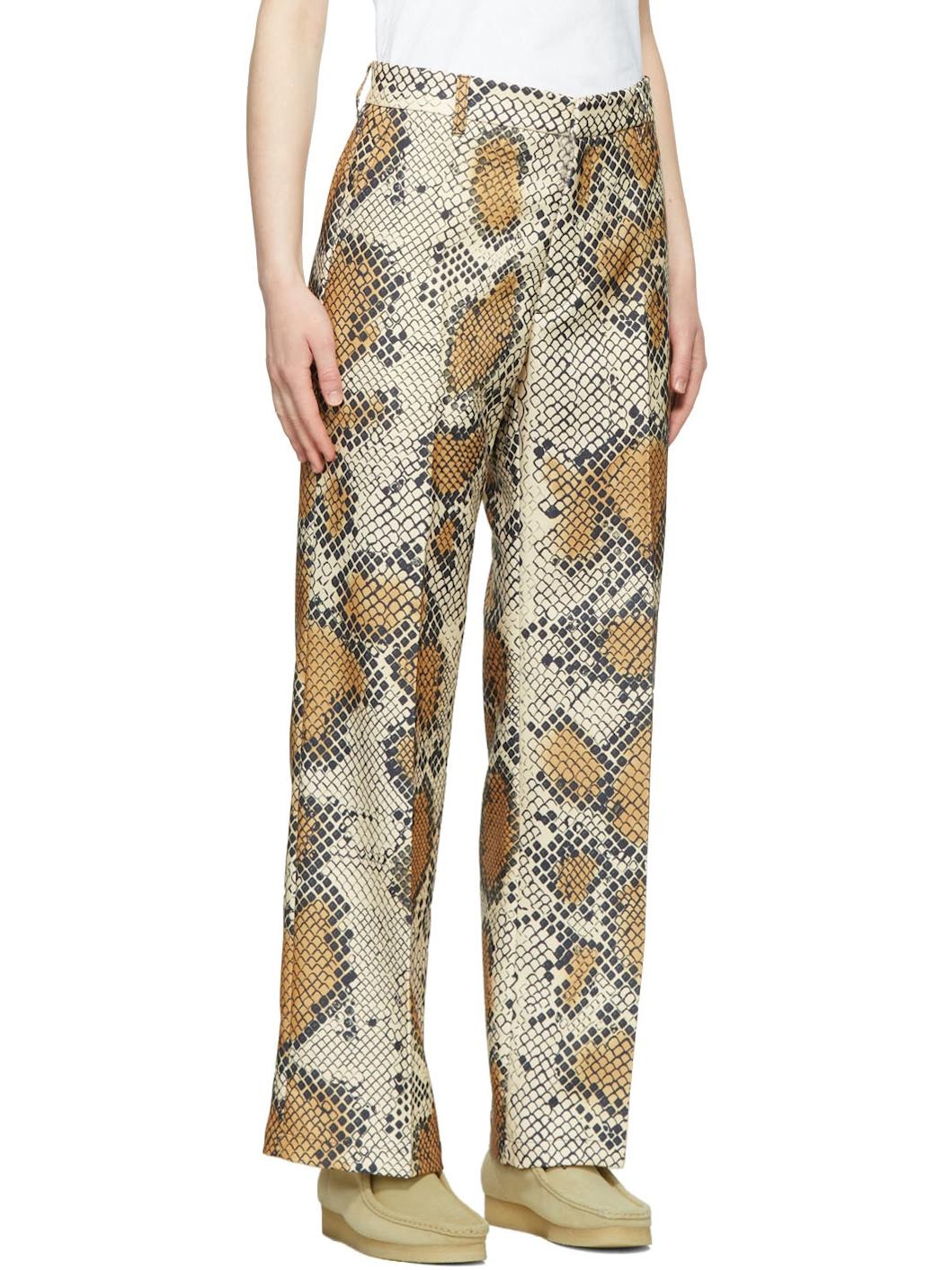 Beige Polyester Trousers - 2