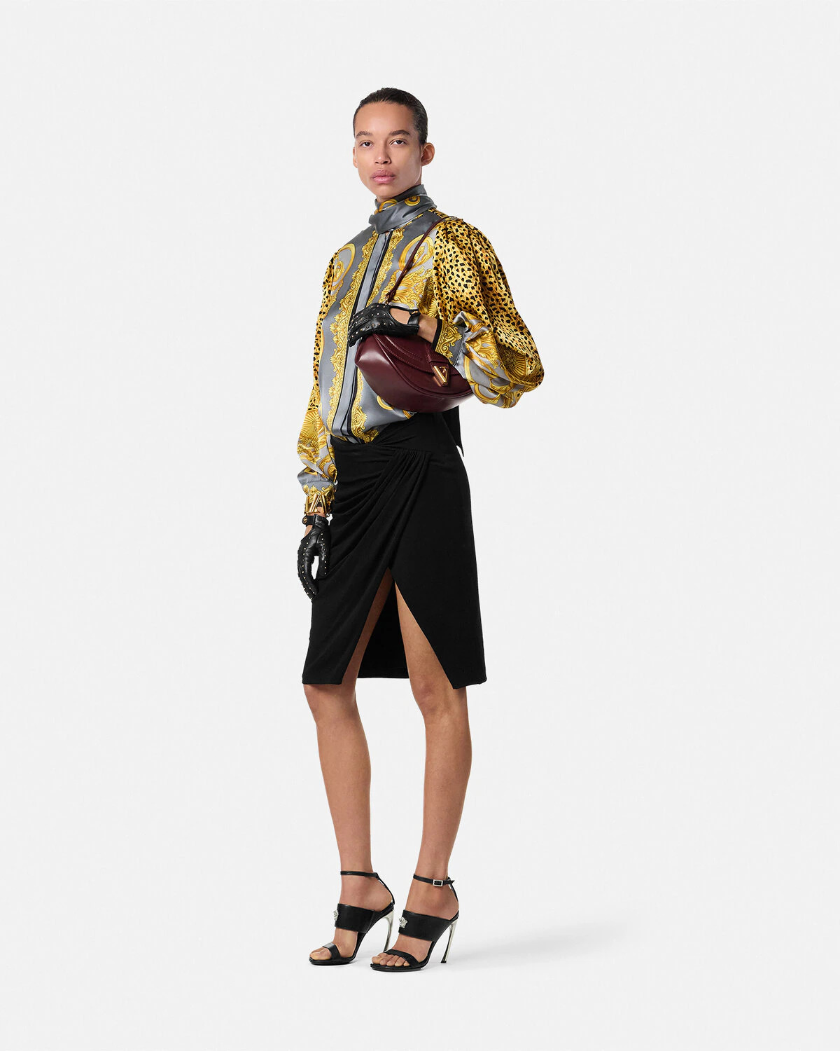 Cheetah Foulard Silk Lavallière Shirt - 2
