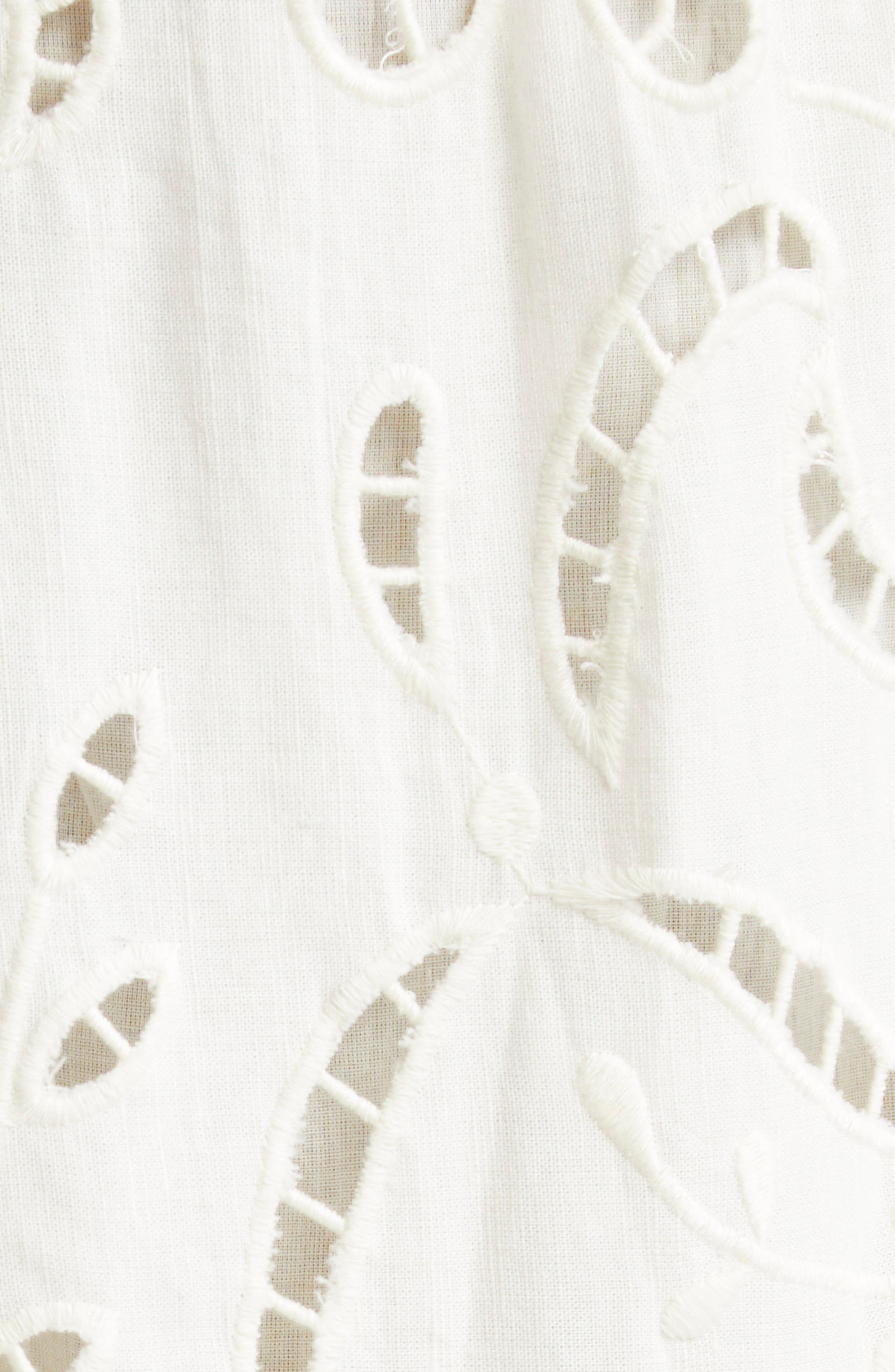 Alice + Olivia Marina Mixed Media Tiered Cotton & Linen Maxi Dress in Off White at Nordstrom - 6