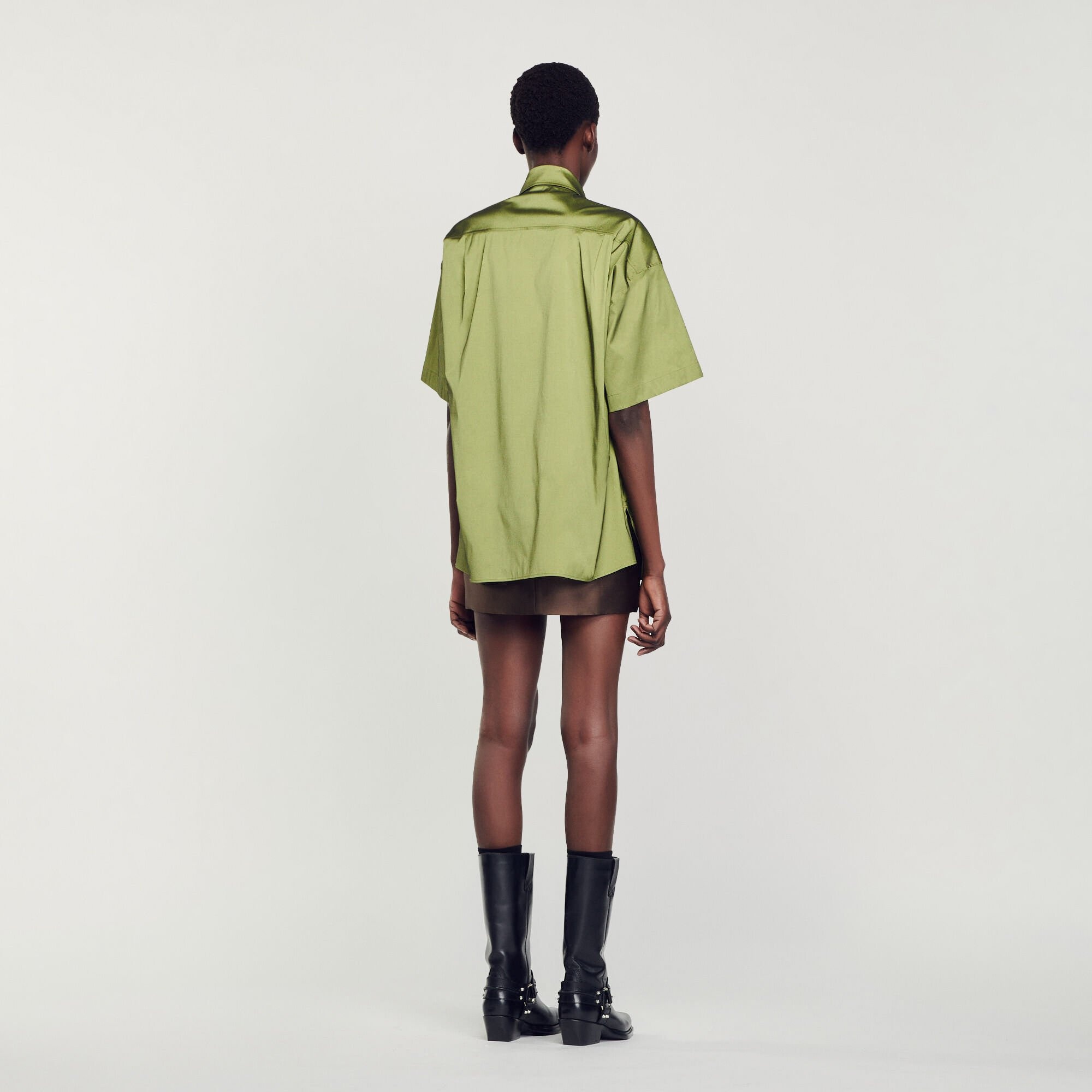 OVERSIZE SATIN SHIRT - 6