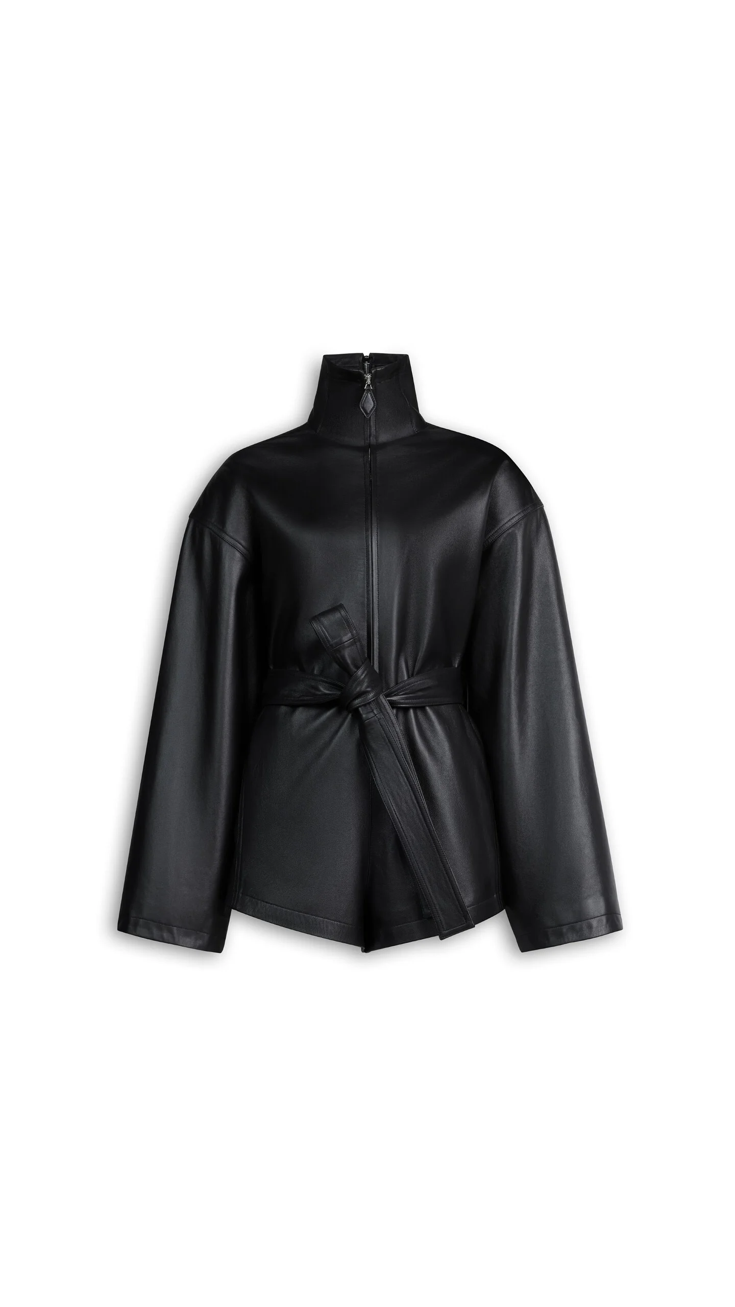 LEATHER SHORT JUMPSUIT - 1